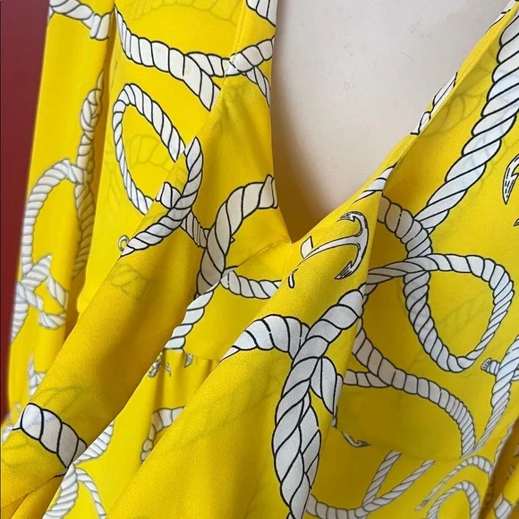 Like new CAbi Yellow Nautical Print Blouse - Picture 6 of 16